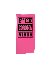 nákrčník/bandana s potiskem F*CK corona virus rouška neonová růžová Základní