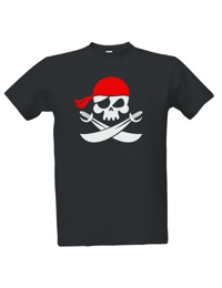 Obrázek hračky Tričko s potiskem pirátská lebka šavle s mapou na zádech